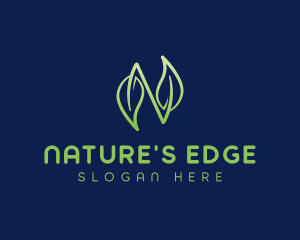 Nature Leaf Letter N logo design