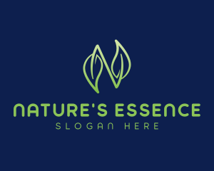 Nature Leaf Letter N logo design