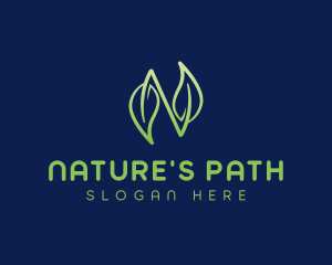 Nature Leaf Letter N logo design