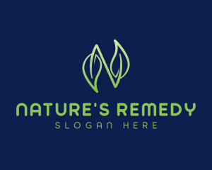 Nature Leaf Letter N logo design