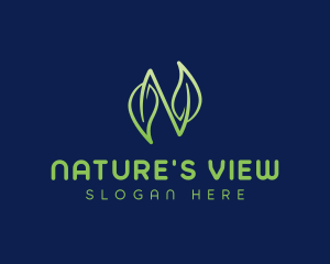 Nature Leaf Letter N logo design