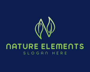 Nature Leaf Letter N logo design