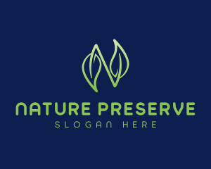 Nature Leaf Letter N logo design