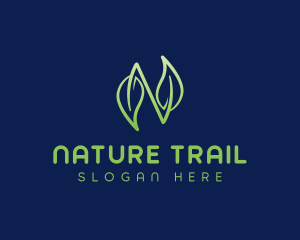 Nature Leaf Letter N logo design