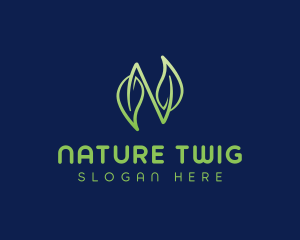 Nature Leaf Letter N logo design