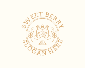 Strawberry Sweet Cake logo design