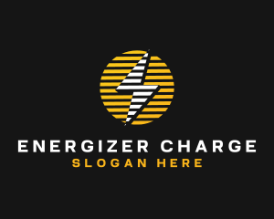 Sun Stripe Lightning Bolt logo design