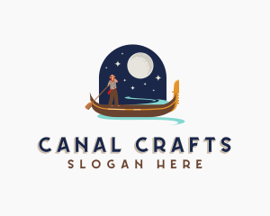 Boat Man Paddle logo design