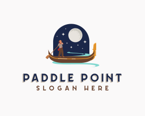 Boat Man Paddle logo design