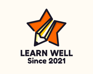 Learning Star Pencil  logo design