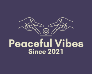 Finger Peace Sign Camera logo design