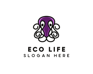 Marine Octopus Tentacles logo design