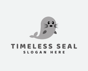 Cute Baby Sea Lion logo design