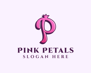 Pink Letter P Princess logo design