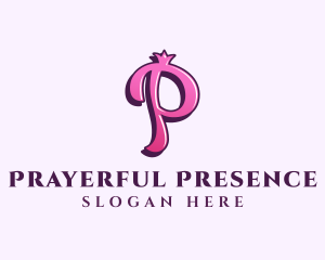 Pink Letter P Princess logo design