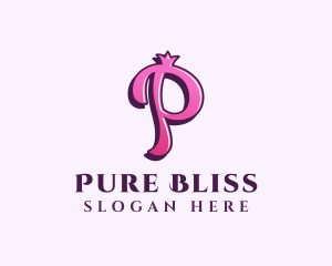 Pink Letter P Princess logo design