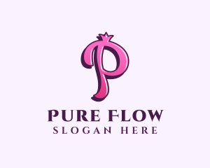 Pink Letter P Princess logo design