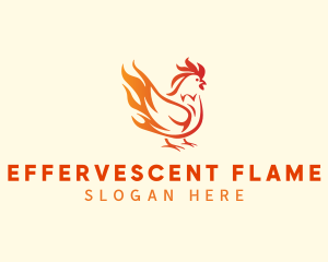 Flaming Chicken BBQ logo design