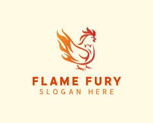 Flaming Chicken BBQ logo design