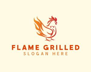 Flaming Chicken BBQ logo design