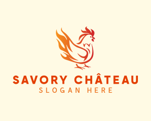 Flaming Chicken BBQ logo design