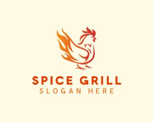 Flaming Chicken BBQ logo design