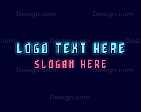 Neon Lights Game Wordmark Logo