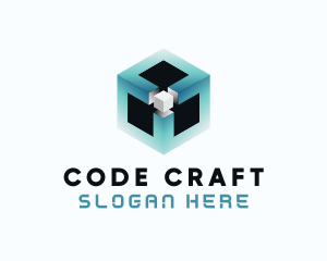 Digital Programming Cube  logo design