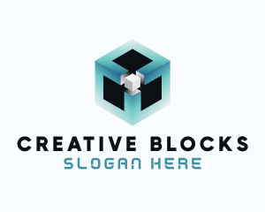 Digital Programming Cube  logo design