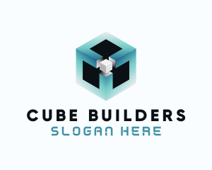 Digital Programming Cube  logo design