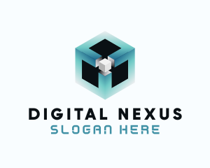 Digital Programming Cube  logo design