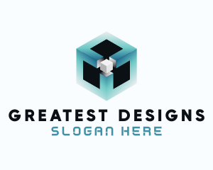 Digital Programming Cube  logo design