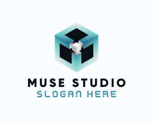 Digital Programming Cube  logo design