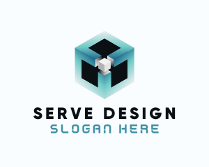 Digital Programming Cube  logo design