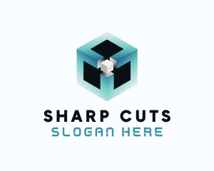 Digital Programming Cube  logo design