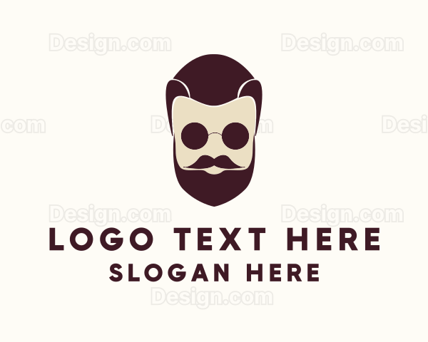 Hipster Sunglasses Man Logo