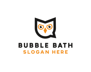 Owl Chat Bubble logo design