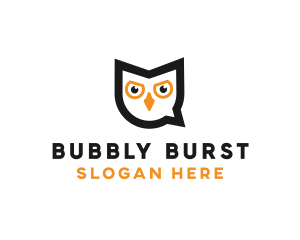 Owl Chat Bubble logo design