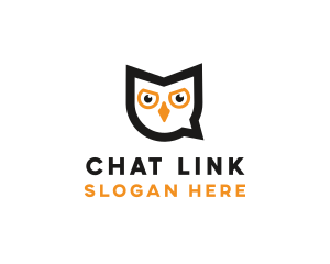 Owl Chat Bubble logo design