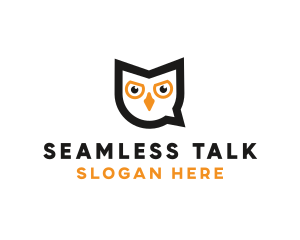 Owl Chat Bubble logo design