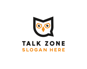 Owl Chat Bubble logo design