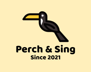 Perched Toucan Bird logo design