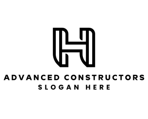 Industrial Geometric Letter H logo design