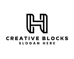 Industrial Geometric Letter H logo design