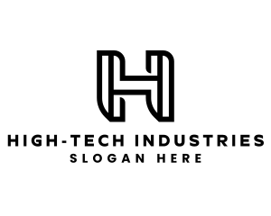 Industrial Geometric Letter H logo