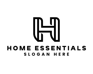 Industrial Geometric Letter H logo design