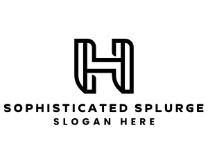 Industrial Geometric Letter H logo design