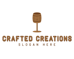 Barrel Wine Glass logo design