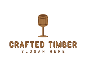 Barrel Wine Glass logo design