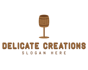 Barrel Wine Glass logo design